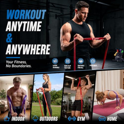 Resistance Bands for Pull Up Assist, Stretch Bands & Exercise Workout Set - color: 15-125LBS COLOR