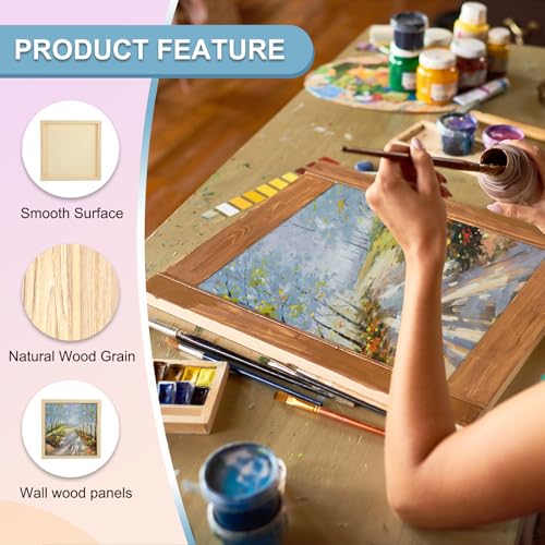 MECCANIXITY 6 Pack Wood Canvas Boards, 10x10 Inch Art Canvases Square Unfinished Wood Panel for Painting, Crafts, DIY Projects, Pouring Art - size: 10x10 Inch