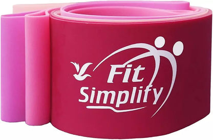 Fit Simplify Resistance Loop Exercise Bands with Instruction Guide and Carry Bag, Set of 5 - color: Pink