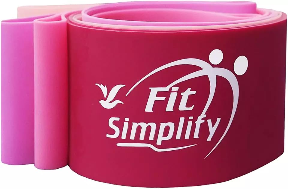 Fit Simplify Resistance Loop Exercise Bands with Instruction Guide and Carry Bag, Set of 5 - color: Pink