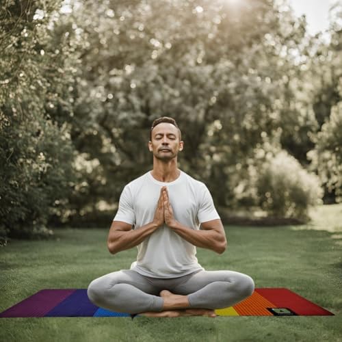 Rebuwo Travel Mat for Yoga & Pilates, Non-slip Suede Exercise Mat, Foldable Yoga Mat for Travel, Rubber Lightweight Travel Mat