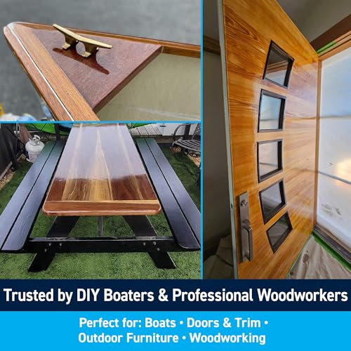 TotalBoat Lust Marine Spar Varnish for Boats & Wood - High Gloss Gallon | Oil-Based Polyurethane Finish; High Build; UV Inhibitors; Wooden Boats, Yacht Brightwork, Furniture & Interior/Exterior Wood - color: High Gloss, size: Gallon