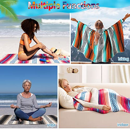 Oudain 3 Pack Mexican Blankets and Throw 45‘'x70‘', Fresh Color - color: Fresh Color