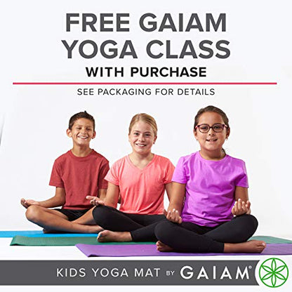 Gaiam Kids Printed Yoga Mat, Non-Toxic, Fun Design, 3mm - color: Chomper
