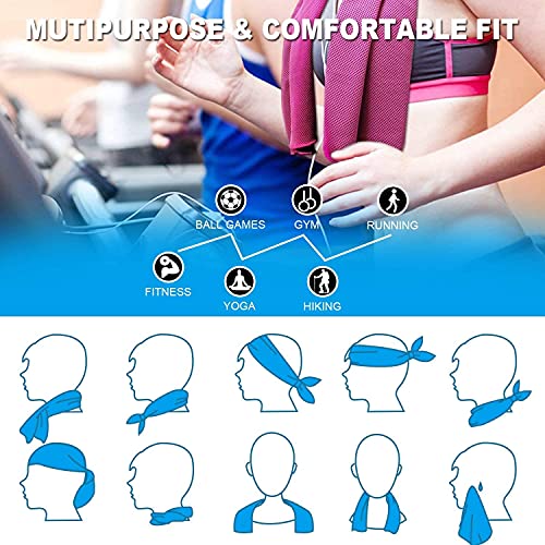 SMALLElectric 4 Packs 40"x 12" Microfiber Cooling Towel, Temperature Regulating, Multicolor, 4 Count, Sports/Workout - color: Multicolor-2