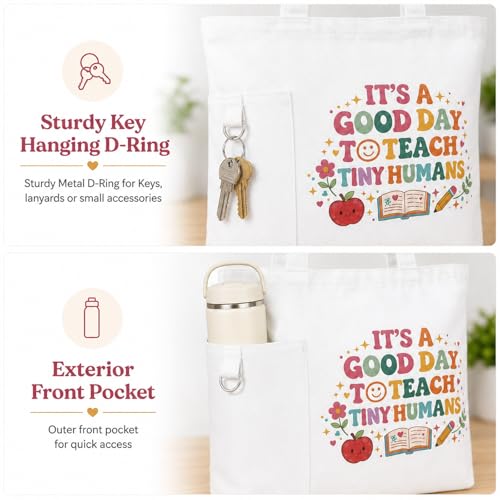 Teacher Tote Bags for Travel Shopping, Teacher Appreciation Gifts - color: Style-1