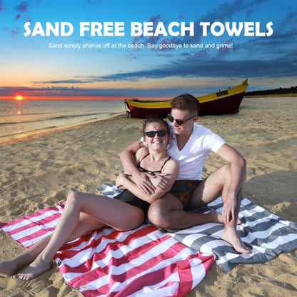 Your Choice Microfiber Beach Towel Sand-Free Quick Dry (67"x35"/60"x30") - color: G-set (4)-green/Rose Red/Blue/Gray, size: Extra Large(67x35")