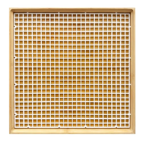 12"x12" Stained Glass Cutting Mat with Removable Debris Tray | Double-Layer Glass Cutting Pad with Plastic Grid Fence(12''x12'') for DIY Craft Artist Glass Cutting Scoring Project