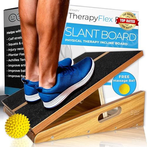 BAM Athletica's Physical Therapy Slant Board for Calf Stretching, Injury Recovery & Fitness | Adjustable Calf Stretcher Incline Board for Plantar Fasciitis Relief, Achilles Rehab, Squats & Exercise - color: Therapyflex Pro Premium | Large Full Coverage