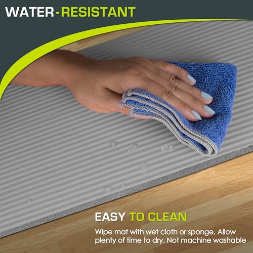 ProsourceFit Extra Thick Yoga Knee Pad and Elbow Cushion 15mm (5/8”) Fits Standard Mats for Pain Free Joints in Yoga, Pilates, Floor Workouts - color: Grey