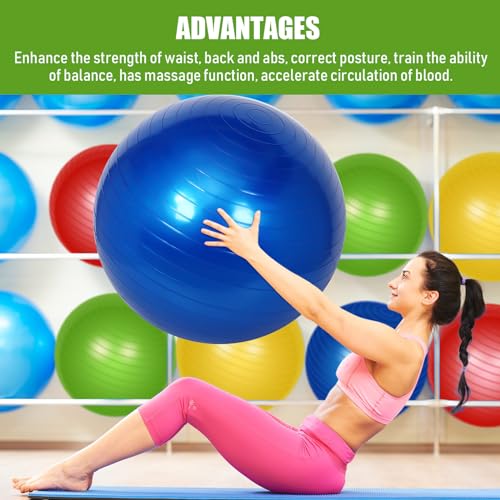 Leyndo 4 Pcs 26 Inch Yoga Exercise Ball Pilates - color: Bright Color