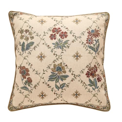 patdrea Designer French Vintage Linen Throw Pillow Cover,18"x18"-Audrey A - color: Audrey a, size: 18" x 18" (Pack of 1)