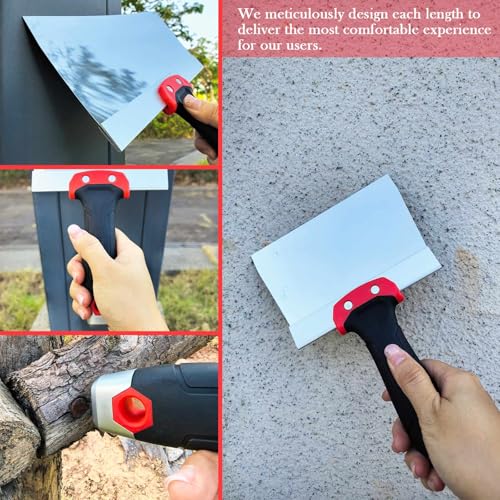 Drywall Knife 5pcs/Set, Stainless Steel Taping Knives Kit | Includes 6'', 8'', 10'', 12'', 14'' Tools, Perfect for Drywall Joint Taping, Finishing & Patching - color: Black - C Set