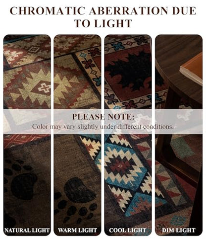 YIHOUSE 9x12 Rustic Cabin Area Rugs for Living Room Brown - color: Brown, size: 9'x12' (Rectangular)