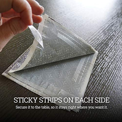 Gray and White Disposable Placemats for Baby, Toddlers, Children and Adults - Sticky Toppers for Tables - Restaurant, Travel, Airplane Tray Covers, Schools - 40 Pack - color: Gray/White