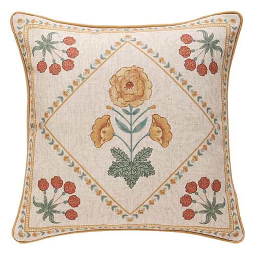 patdrea French Vintage Linen Throw Pillow Cover,18"x18"-RosaSilvestre B - color: Rosasilvestre B, size: 18" x 18" (Pack of 1)