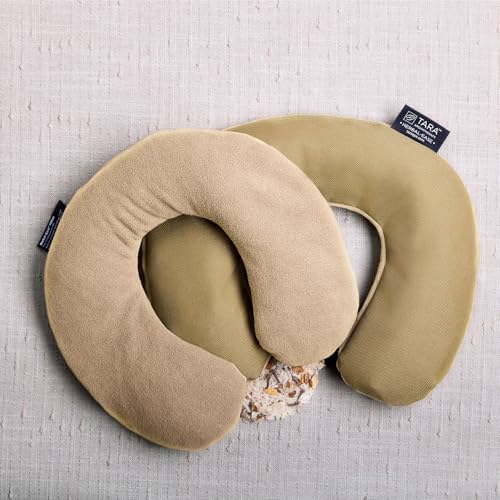 TARA Spa Therapy Herbal-Ease Aromatherapy Pillow Gift Bag Set, Neck + Silk Eye Pillow, Chai - color: Chai