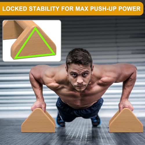 Kipika Push Up Bars, Pushup Stands, Anti-Slip Soft Plastic Push Up Handles, Bottom Anti-Slip Pad, Strength Training Equipment, Perfect for Floor Workout Exercise - color: G: All Wood