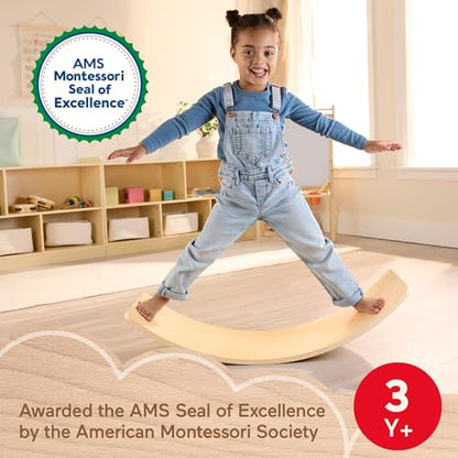 Fisher-Price Wood Montessori Rockin’ Balance Board, Kids Ages 3+ Years