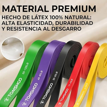 TOMSHOO 5Pcs Resistance Bands Set with Handles Door Anchor for Men Women