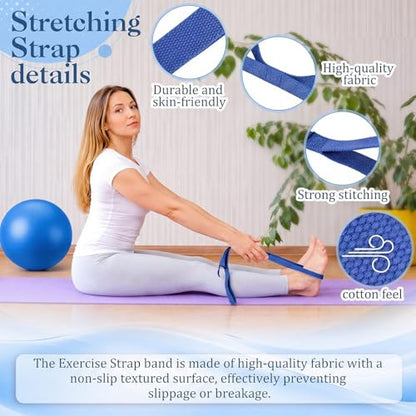 6-in-1 Yoga Balls and Yoga Block Set with Strap Foot Pump, Exercise Pregnancy Balls for Birthing, Pilates Kit Fitness Physical Therapy Home Gym Workout Equipment - color: Dark Blue