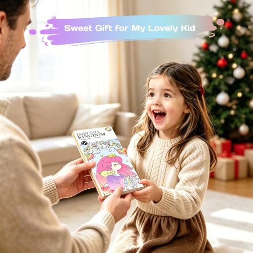 Pocket Watercolor Painting Book, 12-Page Travel Set for Kids 5+ Years, Art Craft Gift for Boys and Girls, Birthday and Christmas Party （Fairy Tale Kingdom - color: Magic Tale Kingdom