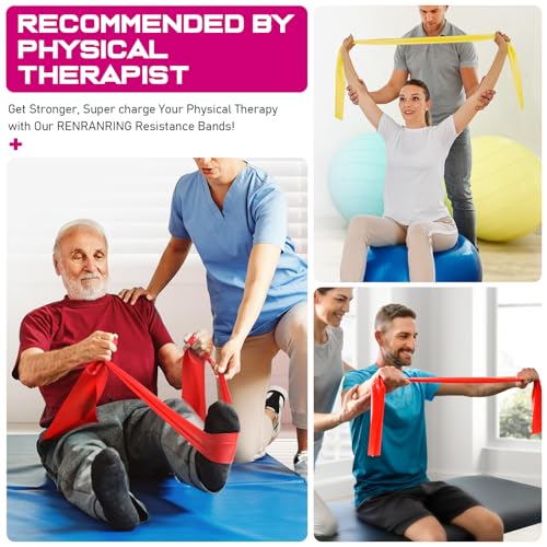 Resistance Bands and Exercise Handles, 4.9ft Exercise Bands for Physical Therapy, Stretch, Recovery, Pilates, Rehab, Strength Training Equipment