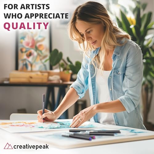 Creativepeak Watercolor Brush Pens - 72 Vibrant Soft Tip Coloring Markers with 4 Blending Brushes - Premium Art Supplies for Calligraphy, Lettering, Coloring & Journaling - size: 1 Set (72 Colors)