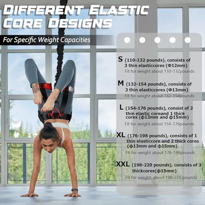 Heavy Duty Bungee Fitness Set, Professional 4D Bungee Resistance Band - size: L(154-176 pounds )