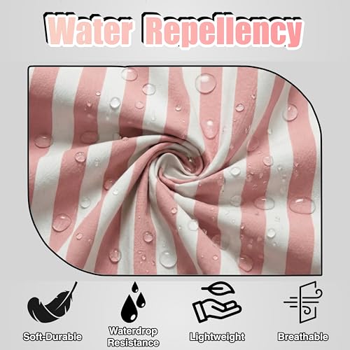 TOSHEX Kitchen Apron Cotton Waterdrop Resistant Adjustable Button Women Men | Premium Cotton Cooking Apron with Pocket. Striped, Gift, Powder Pink - color: Powder Pink