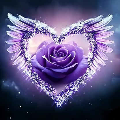 Diamond Art Kits for Adults,Heart FlowerDiamond Painting Kit 13.8X13.8inch | 5D DIY Full Round Drill Paint by Diamonds,Relaxing Diamond Dot Gem Art Painting Crafts,for Home Wall Beginners - color: KM1052-1