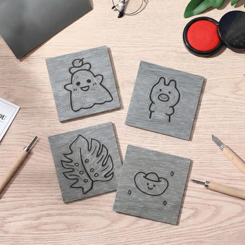 MotiMind 18 Pcs Linoleum Blocks for Printmaking 6 x 6 Inch Rubber Carving Block Soft Gray Linocut Block for DIY Crafting Projects Scrapbook Painting Stamp Making - size: 6 x 6 Inch