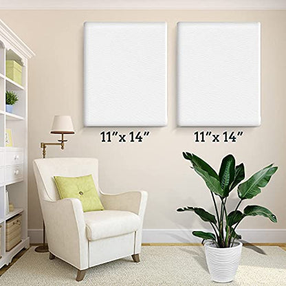 12 Pack Canvases for Painting with 11x14, Painting Canvas for Oil & Acrylic Paint. - size: 11x14in-12Pack