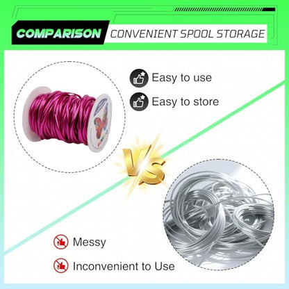 Aluminum Craft Wire,8 Gauge (3mm) Rose Purple Bendable Wire,32 Feet Continuous Roll for Jewelry Making,Sculpting,Floral & Armature Projects - size: 8 Gauge 32FT, style: Rose Purple