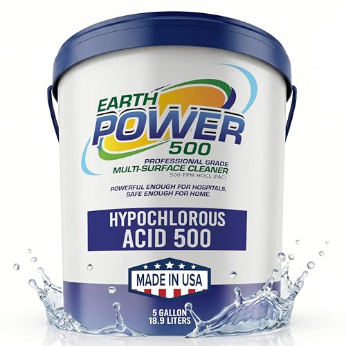 Earth Power Hypochlorous Acid 500 PPM Multipurpose Cleaner – 5 Gallon - style: 5 Gallons
