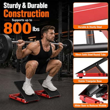 Slant Board for Calf Stretching, Steel Squat Wedge for Home Gym