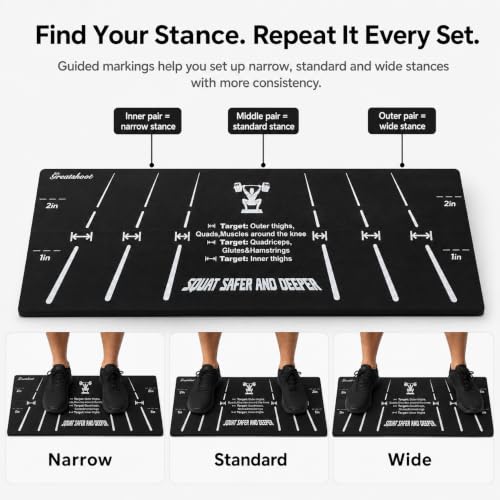 Squat Wedge Block, One-Piece Heel Elevated Slant Board for Squats | 27 x 10 in, 15° incline; stance guides, silicone pads, cross-linked PE for calf stretcher use, lunges and ankle mobility