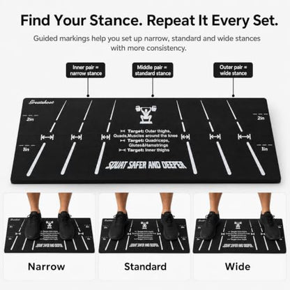 Squat Wedge Block, One-Piece Heel Elevated Slant Board for Squats | 27 x 10 in, 15° incline; stance guides, silicone pads, cross-linked PE for calf stretcher use, lunges and ankle mobility