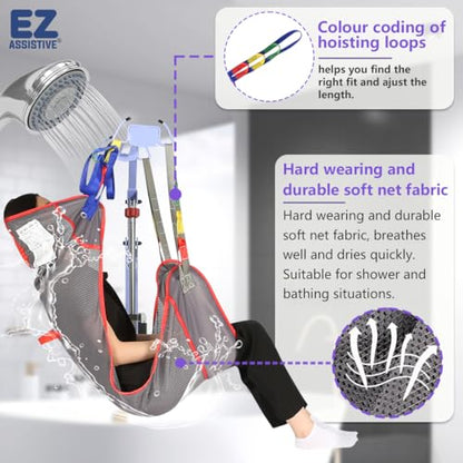 EZ Assistive Universal Full Body Patient Lift Sling for Patient Lift or Transfer, Lift Sling with Mesh Fabric Suitable for Bedridden,Elderly or Disabled (Small (Pack of 1)) - size: Small (Pack of 1)
