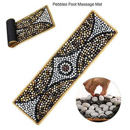 Pebbles Massage Mat, Reflexology Foot Massagers, Foot Pain Relief Massage Rock Pad, Relaxation Gifts for Parents or Friends (60"×15.7") - size: 60"×15.7"