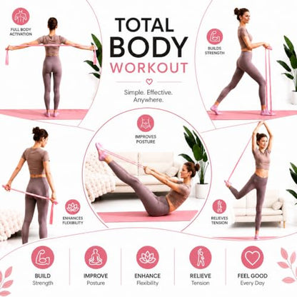 Pilates Bar Kit for Home Workouts, Pilates Equipment Set for Women