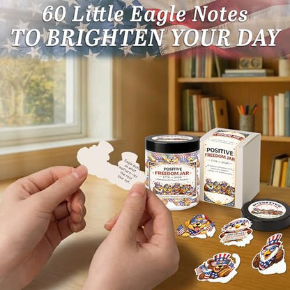 Positive Freedom Jar, 60 Patriotic Affirmation Cards, Gifts for Women & Men - color: KAT-K- Positive Freedom 250