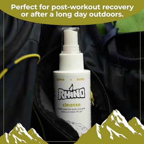 Rhino Skin Cleanse Spray – All Purpose Cleaning Spray for Body and Gear | Multipurpose Cleaner for Post-Workout & Adventure Use | Camping Essentials for Men, Women, and Kids | – 8 oz - size: 8 Fl Oz (Pack of 1)