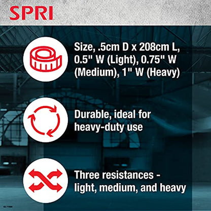 SPRI Resistance Training and Exercise Pull Up Bands - 3 Pack - Durable, Strong, Resistance Loop Bands for Assisted Pull-Ups, Strength Training, Increasing Stamina, and Flexibility