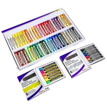 Pentel Arts Oil Pastels - 50 Color Set with Metallic and Fluorescent Packs, 3pk Set - size: 62 Count (Pack of 1)
