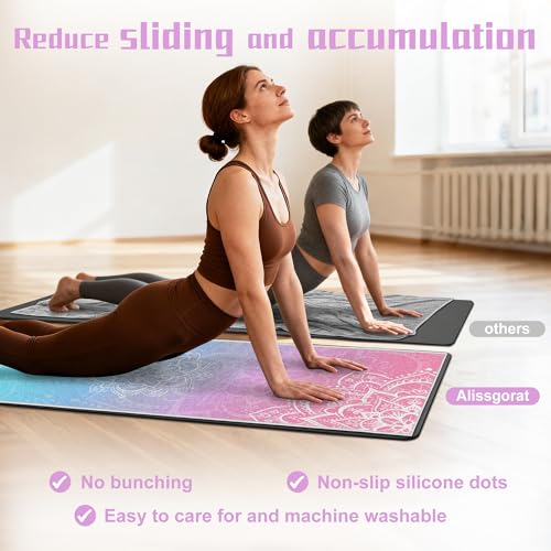 Non-Slip Yoga Towel, 2 Pack, 72x27 Inches, Machine Washable, Gradient Pattern