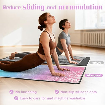 Non-Slip Yoga Towel, 2 Pack, 72x27 Inches, Machine Washable, Gradient Pattern