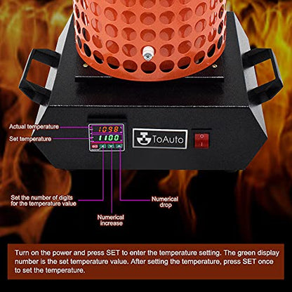 TOAUTO Gold Melting Furnace 1+3 KG 1400W 2100℉ | Digital PID Smelter Kiln Kit Casting Refining Jewelry Precious Metals Gold Silver Copper Aluminum 110V