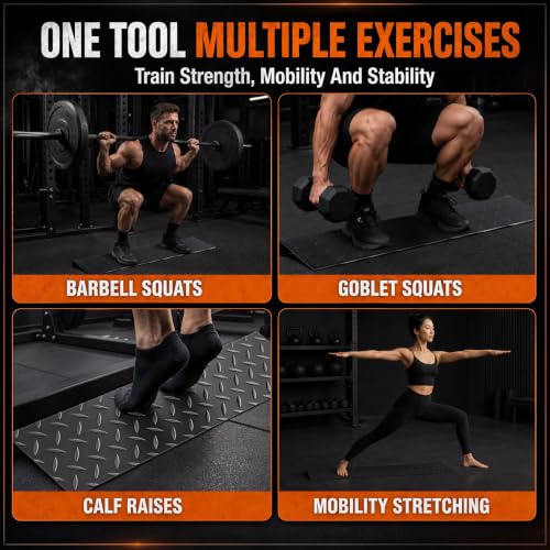 Steel Squat Wedge Block 15° Non-Slip Heel Elevated Board for Deep Squats