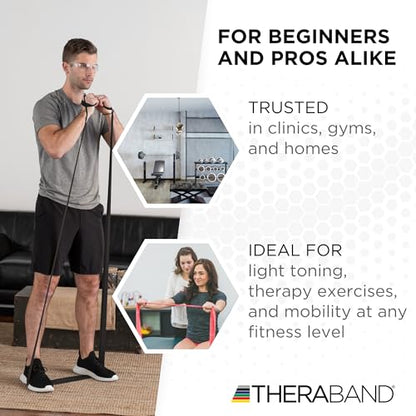 THERABAND Professional Resistance Band, Black Level 5 Special Heavy, 5 ft | Portable, lightweight, latex. For desk, recovery, gym. Therapy, physical, fitness, strength. - color: Level 6 / Super Heavy - Black